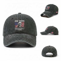 250 Years America Flag Washed Cotton Baseball Cap George Washington 1776 2026 USA 250th Anniversary Patriotic