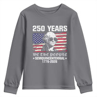 250 Years America Flag Youth Sweatshirt George Washington 1776 2026 USA 250th Anniversary Patriotic - Wonder Print Shop