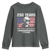 250 Years America Flag Youth Sweatshirt George Washington 1776 2026 USA 250th Anniversary Patriotic - Wonder Print Shop