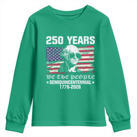 250 Years America Flag Youth Sweatshirt George Washington 1776 2026 USA 250th Anniversary Patriotic - Wonder Print Shop