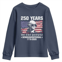 250 Years America Flag Youth Sweatshirt George Washington 1776 2026 USA 250th Anniversary Patriotic - Wonder Print Shop