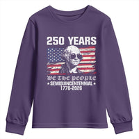 250 Years America Flag Youth Sweatshirt George Washington 1776 2026 USA 250th Anniversary Patriotic - Wonder Print Shop