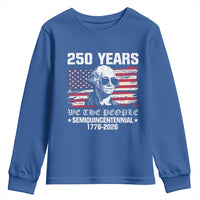250 Years America Flag Youth Sweatshirt George Washington 1776 2026 USA 250th Anniversary Patriotic - Wonder Print Shop