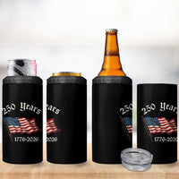 250 Years America Anniversary 4 in 1 Can Cooler Tumbler Retro 250th Independence Day Freedom USA Flag - Wonder Print Shop