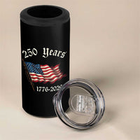 250 Years America Anniversary 4 in 1 Can Cooler Tumbler Retro 250th Independence Day Freedom USA Flag - Wonder Print Shop