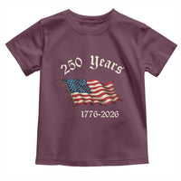 250 Years America Anniversary Toddler T Shirt Retro 250th Independence Day Freedom USA Flag - Wonder Print Shop