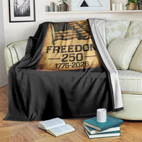 Freedom 250 Years America Throw Blanket Retro Vintage 250th Anniversary USA - Wonder Print Shop