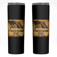 Freedom 250 Years America Skinny Tumbler Retro Vintage 250th Anniversary USA - Wonder Print Shop