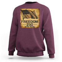Freedom 250 Years America Sweatshirt Retro Vintage 250th Anniversary USA - Wonder Print Shop