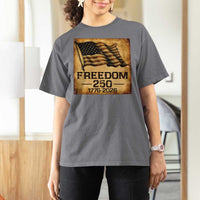 Freedom 250 Years America T Shirt For Women Retro Vintage 250th Anniversary USA - Wonder Print Shop