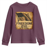 Freedom 250 Years America Youth Sweatshirt Retro Vintage 250th Anniversary USA - Wonder Print Shop
