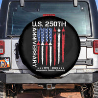 250th American Anniversary Spare Tire Cover 250 Years America USA Flag Fighter Jets Patriotic Veterans - Wonder Print Shop