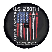 250th American Anniversary Spare Tire Cover 250 Years America USA Flag Fighter Jets Patriotic Veterans - Wonder Print Shop