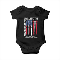 250th American Anniversary Baby Onesie 250 Years America USA Flag Fighter Jets Patriotic Veterans - Wonder Print Shop