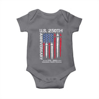 250th American Anniversary Baby Onesie 250 Years America USA Flag Fighter Jets Patriotic Veterans - Wonder Print Shop