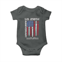 250th American Anniversary Baby Onesie 250 Years America USA Flag Fighter Jets Patriotic Veterans - Wonder Print Shop