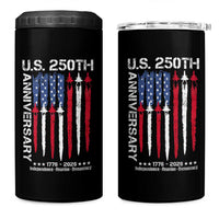 250th American Anniversary 4 in 1 Can Cooler Tumbler 250 Years America USA Flag Fighter Jets Patriotic Veterans - Wonder Print Shop