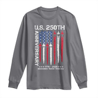 250th American Anniversary Long Sleeve Shirt 250 Years America USA Flag Fighter Jets Patriotic Veterans - Wonder Print Shop