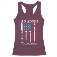250th American Anniversary Racerback Tank Top 250 Years America USA Flag Fighter Jets Patriotic Veterans - Wonder Print Shop