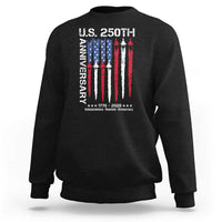 250th American Anniversary Sweatshirt 250 Years America USA Flag Fighter Jets Patriotic Veterans - Wonder Print Shop