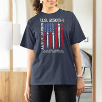 250th American Anniversary T Shirt For Women 250 Years America USA Flag Fighter Jets Patriotic Veterans - Wonder Print Shop
