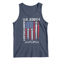 250th American Anniversary Tank Top 250 Years America USA Flag Fighter Jets Patriotic Veterans - Wonder Print Shop