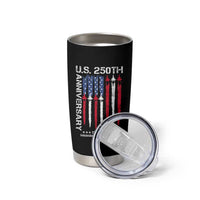 250th American Anniversary Tumbler Cup 250 Years America USA Flag Fighter Jets Patriotic Veterans - Wonder Print Shop