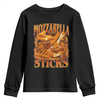 Mozzarella Sticks Youth Sweatshirt Funny Foodie Meme Snack Lover Vintage 90s - Wonder Print Shop