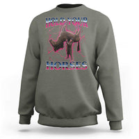 Hold Your Horses Funny Meme Sweatshirt Vintage 90s Style Bootleg Graphic - Wonder Print Shop