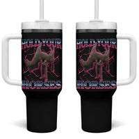 Hold Your Horses Funny Meme Tumbler With Handle Vintage 90s Style Bootleg Graphic - Wonder Print Shop