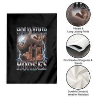 Funny Meme Hold Your Horses Garden Flag Vintage 90s Style Bootleg Graphic - Wonder Print Shop