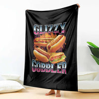 Glizzy Gobbler Throw Blanket Vintage Hot Dog Meme Funny Foodie Gen Z - Wonder Print Shop