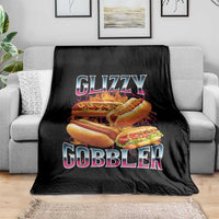 Glizzy Gobbler Throw Blanket Vintage Hot Dog Meme Funny Foodie Gen Z - Wonder Print Shop