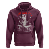 Rock On Vintage Drummer Cat Hoodie Vintage 90s 80s Band Style Gift for Cat Owners - Wonder Print Shop