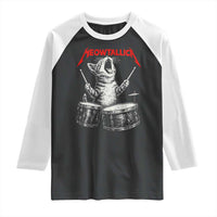 Rock On Vintage Drummer Cat Raglan Shirt Vintage 90s 80s Band Style Gift for Cat Owners - Wonder Print Shop