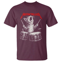 Rock On Vintage Drummer Cat T Shirt Vintage 90s 80s Band Style Gift for Cat Owners - Wonder Print Shop