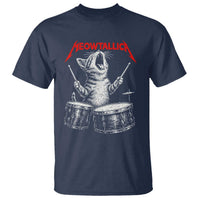 Rock On Vintage Drummer Cat T Shirt Vintage 90s 80s Band Style Gift for Cat Owners - Wonder Print Shop