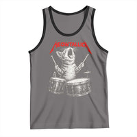 Rock On Vintage Drummer Cat Tank Top Vintage 90s 80s Band Style Gift for Cat Owners - Wonder Print Shop