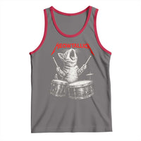 Rock On Vintage Drummer Cat Tank Top Vintage 90s 80s Band Style Gift for Cat Owners - Wonder Print Shop