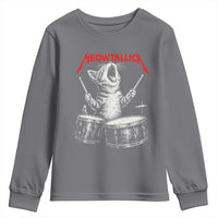 Rock On Vintage Drummer Cat Youth Sweatshirt Vintage 90s 80s Band Style Gift for Cat Owners - Wonder Print Shop