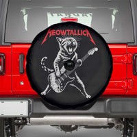Funny Cat Playing Guitar Spare Tire Cover Vintage 90s Classic Rock Star Cat Graphic Rock and Roll - Wonder Print Shop