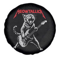 Funny Cat Playing Guitar Spare Tire Cover Vintage 90s Classic Rock Star Cat Graphic Rock and Roll - Wonder Print Shop
