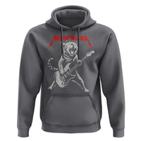 Funny Cat Playing Guitar Hoodie Vintage 90s Classic Rock Star Cat Graphic Rock and Roll - Wonder Print Shop