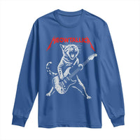 Funny Cat Playing Guitar Long Sleeve Shirt Vintage 90s Classic Rock Star Cat Graphic Rock and Roll - Wonder Print Shop