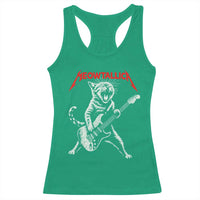 Funny Cat Playing Guitar Racerback Tank Top Vintage 90s Classic Rock Star Cat Graphic Rock and Roll - Wonder Print Shop