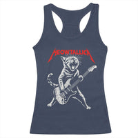 Funny Cat Playing Guitar Racerback Tank Top Vintage 90s Classic Rock Star Cat Graphic Rock and Roll - Wonder Print Shop