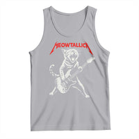 Funny Cat Playing Guitar Tank Top Vintage 90s Classic Rock Star Cat Graphic Rock and Roll - Wonder Print Shop