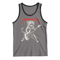 Funny Cat Playing Guitar Tank Top Vintage 90s Classic Rock Star Cat Graphic Rock and Roll - Wonder Print Shop