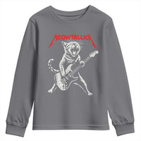 Funny Cat Playing Guitar Youth Sweatshirt Vintage 90s Classic Rock Star Cat Graphic Rock and Roll - Wonder Print Shop