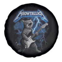 Funny Cat Playing Guitar Spare Tire Cover Vintage 90s Style Bootleg Graphic Rock Star Rock Cat - Wonder Print Shop